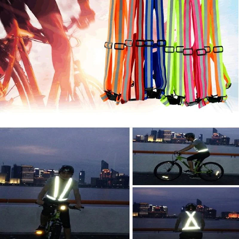 Safety Vest Reflective Stripes Snap Closure & Adjustable Straps