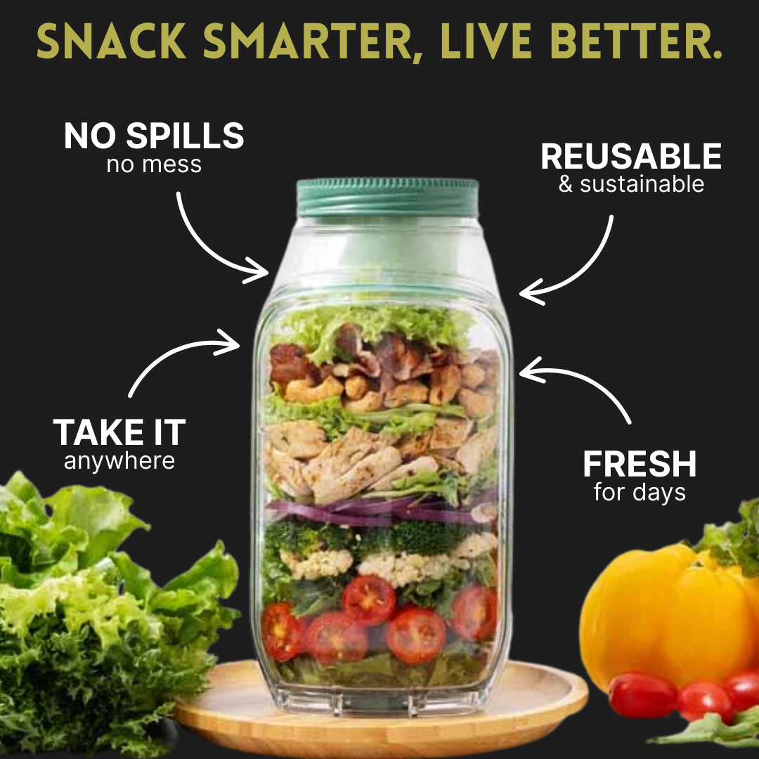 Salad Container Vertical Layering & Leak-Proof Dressing Capsule