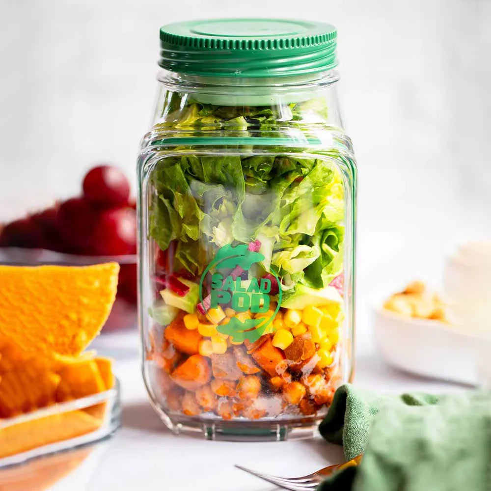 Salad Container Vertical Layering & Leak-Proof Dressing Capsule