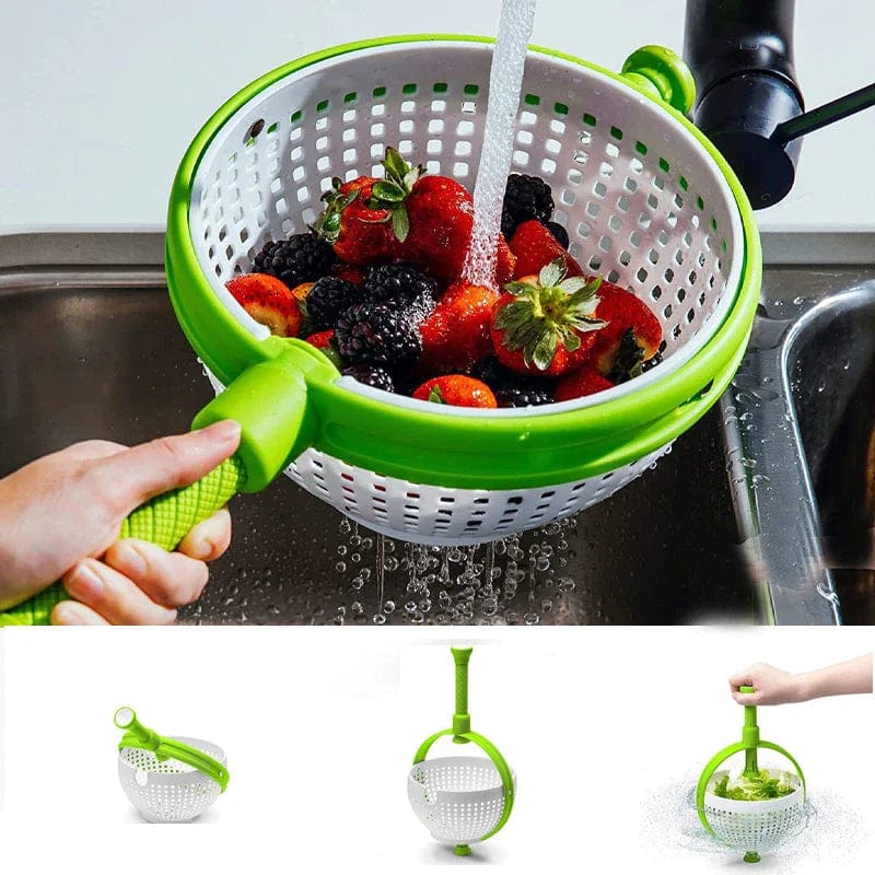 Salad Spinner Easy-Spin Handle & Quick-Dry Basket 21.5 cm