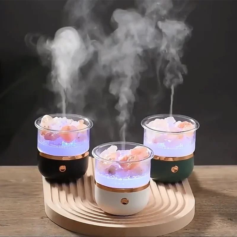 Salt Lamp Diffuser Ultrasonic Mist Color-Changing LED USB-C
