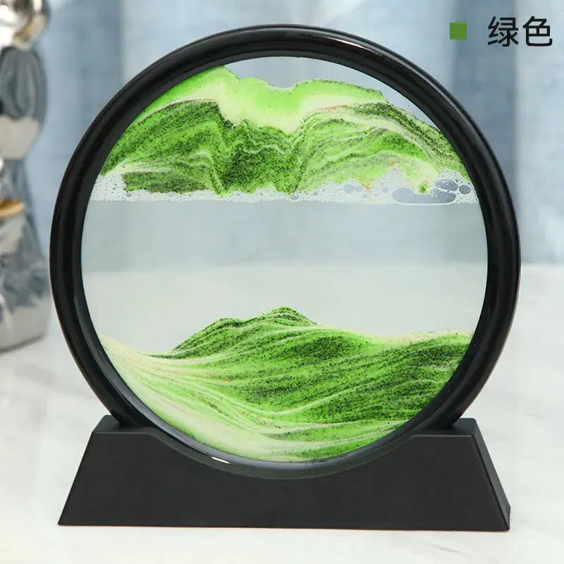 Sand Picture Glass Flowing Desk Decor