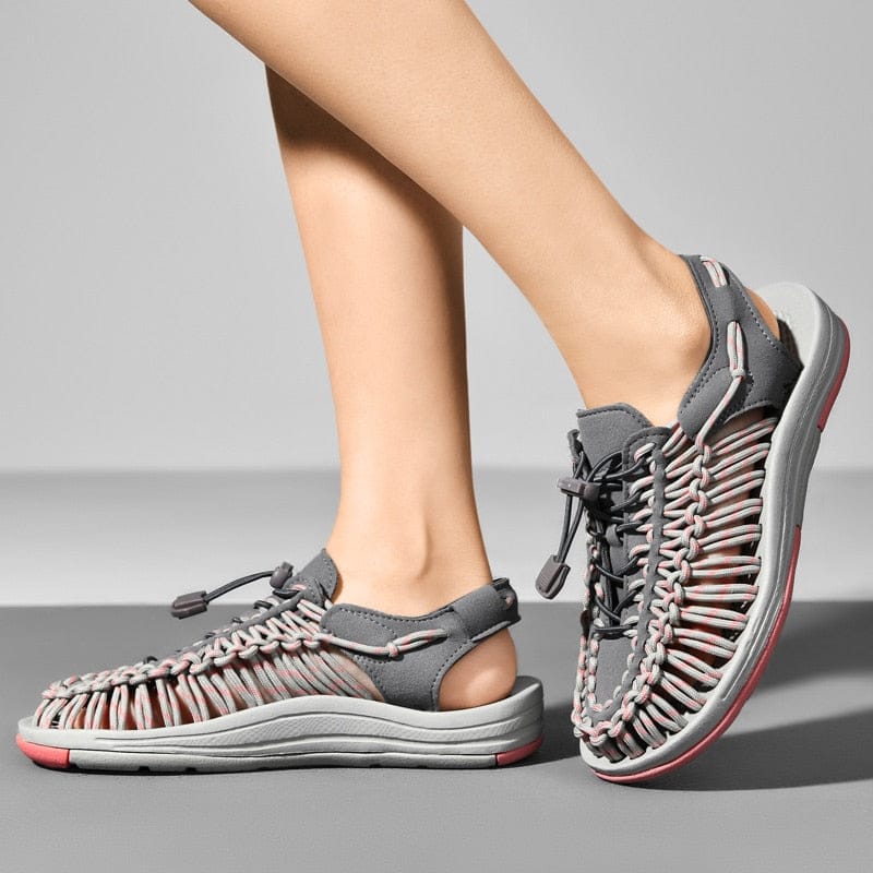 Sandals Breathable Woven Upper Flexible Rubber Sole Comfortable Fit
