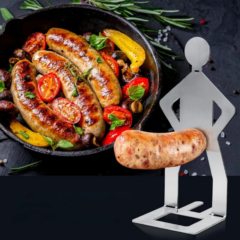 Sausage Holder Upright Stainless Steel Little Man Set of 2