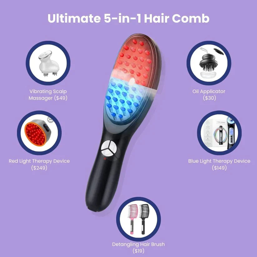 Scalp Massager Dual Red & Blue Light 3 Modes