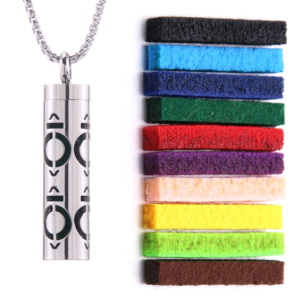 Scent Pendant Necklace Hypoallergenic Stainless Steel Interchangeable Washable Pads