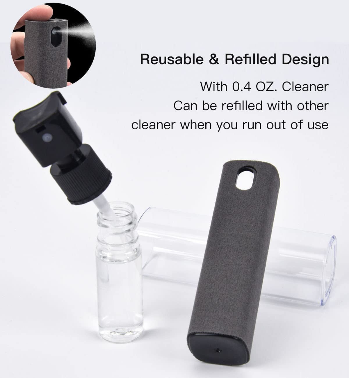Screen Cleaning Kit 3-in-1 Microfiber & Refillable Spray