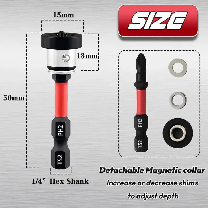Screwdriver Bit Set Magnetic Collar & Adjustable Depth Stop