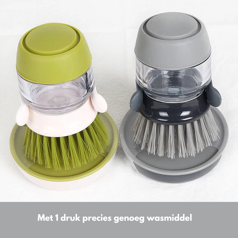 Scrub Brush Built-In Soap Dispenser Leak-Proof Nylon Bristles