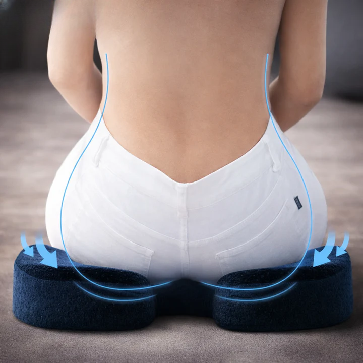 Seat Cushion Contoured Memory Foam Non-Slip Base Washable Cover