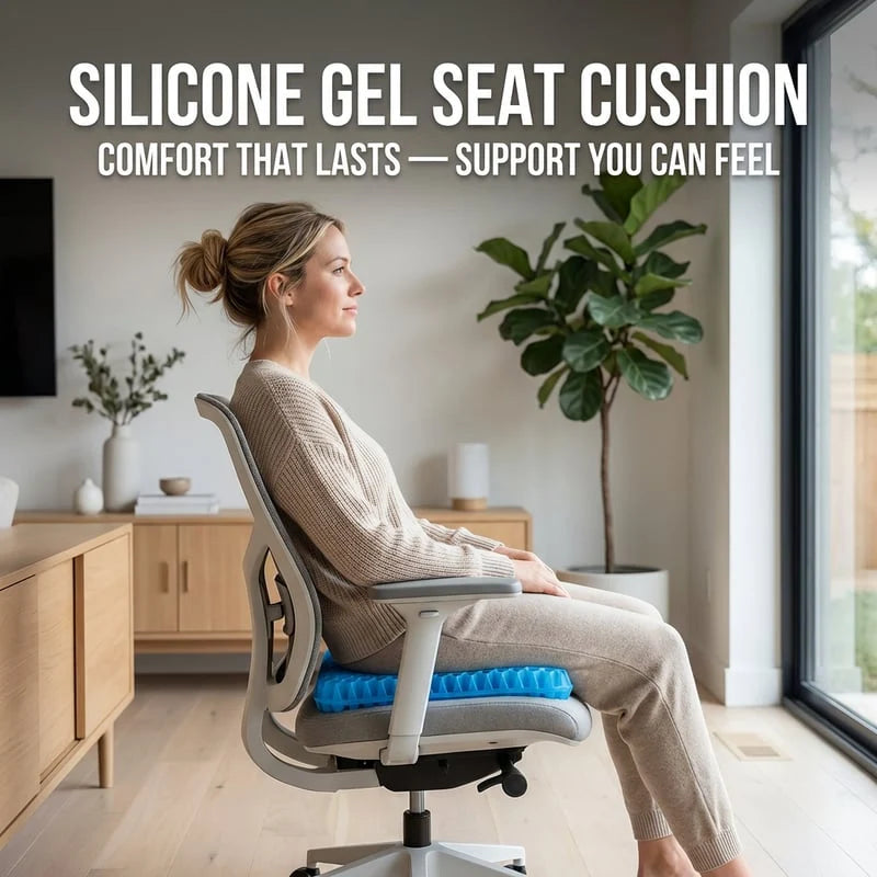 Seat Cushion Double-Layer Honeycomb Silicone Gel Washable Cover