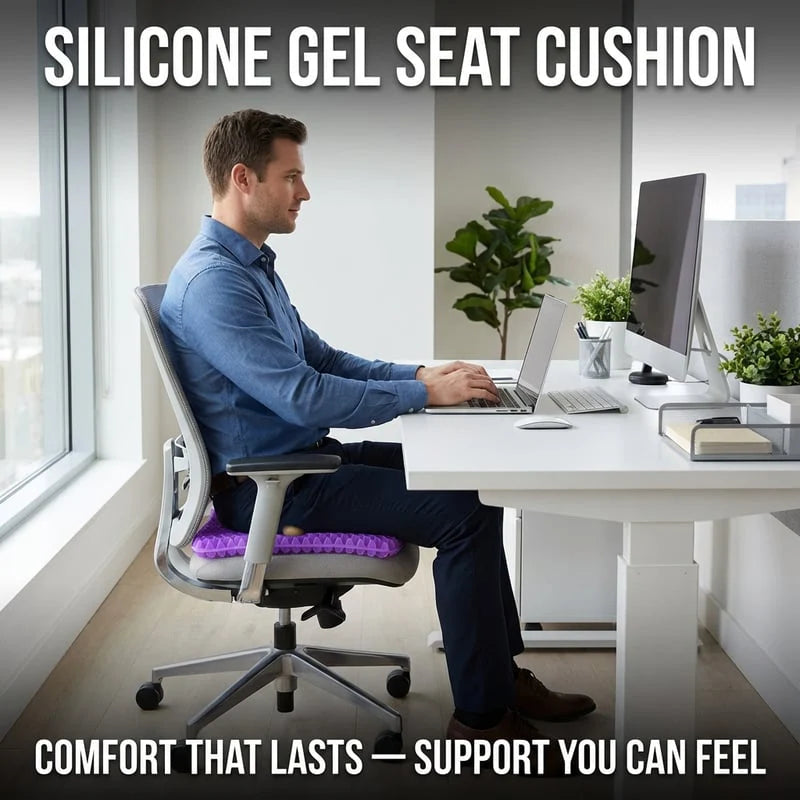 Seat Cushion Double-Layer Honeycomb Silicone Gel Washable Cover