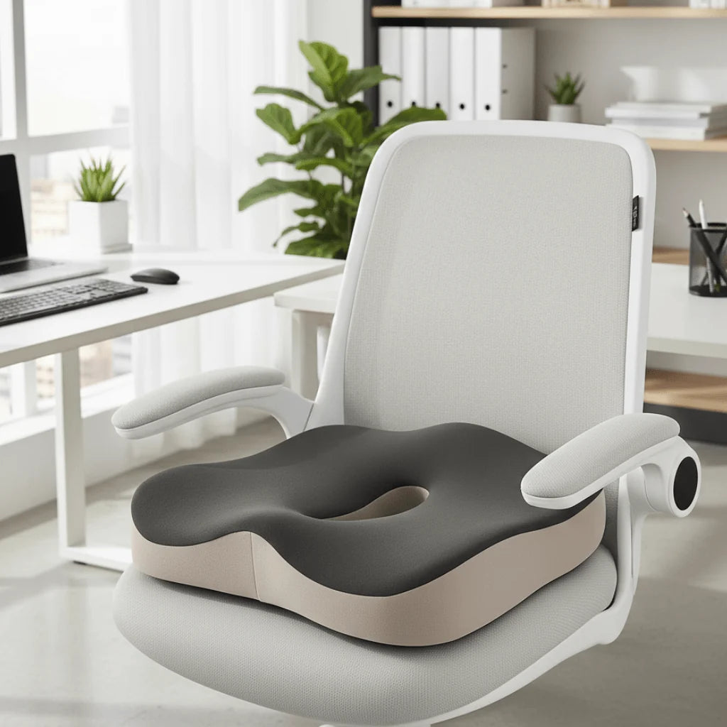 Seat Cushion Ergonomic Memory Foam Non-Slip & Removable Cover