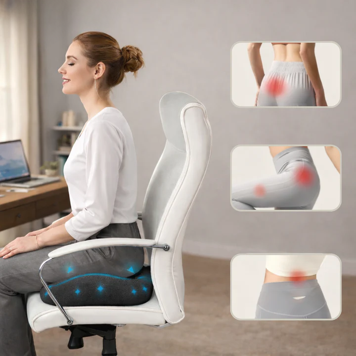 Seat Cushion Memory Foam Ergonomic Cutout & Non-Slip Base