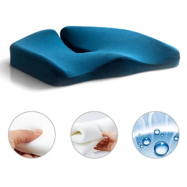 Seat Cushion U-Shaped Memory Foam Tailbone Relief Non-Slip