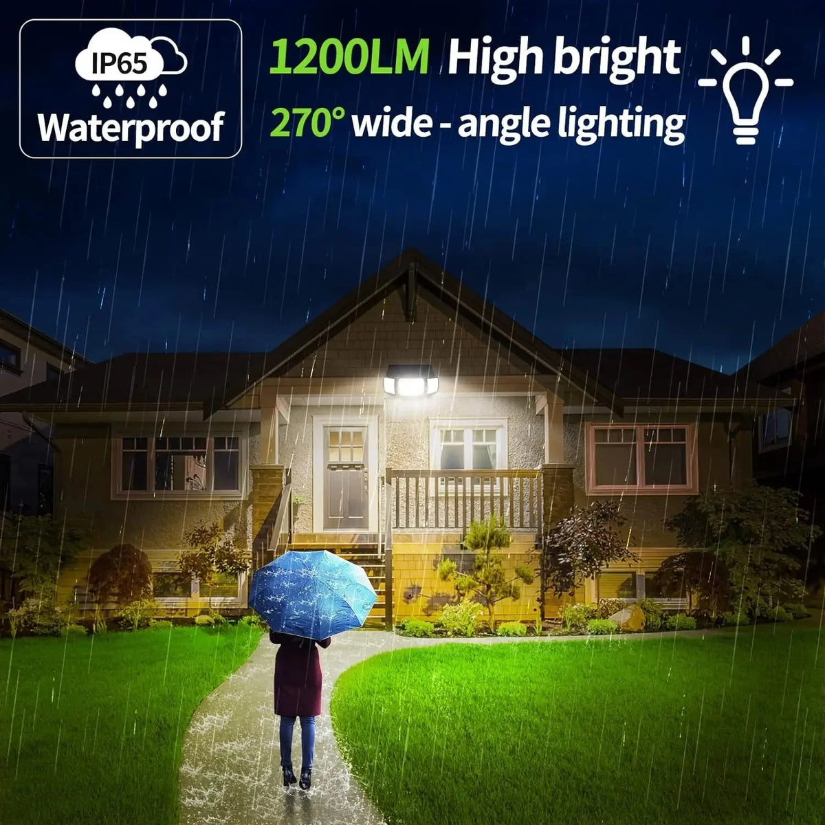 Security Light Solar Motion Sensor Three Adjustable Heads