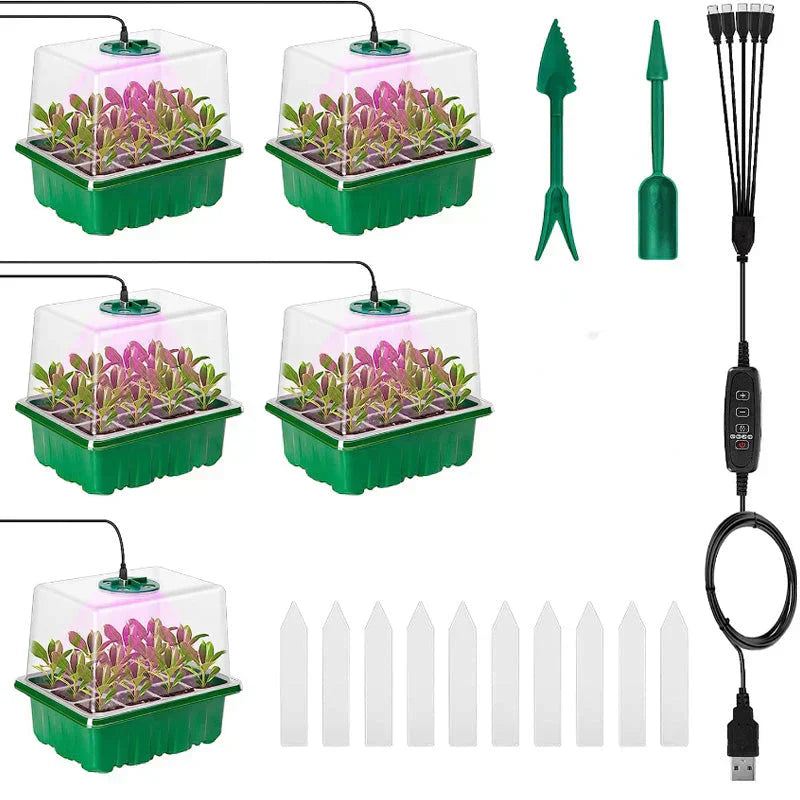 Seed Starter Station Full-Spectrum LED & Adjustable Humidity
