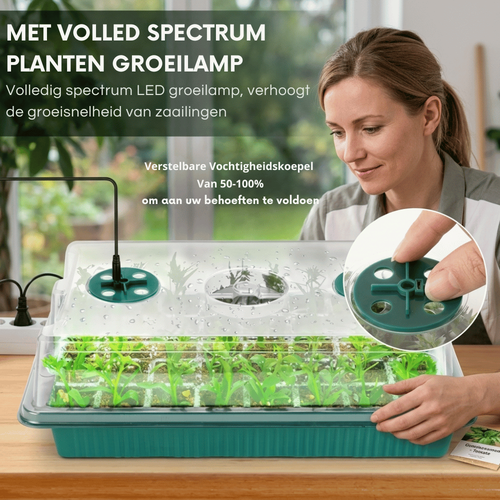 Seed Starter Station Full-Spectrum LED & Adjustable Humidity