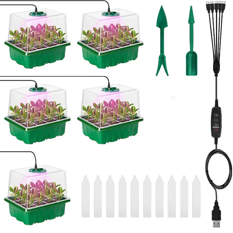 Seed Starter Station Full-Spectrum LED & Adjustable Humidity