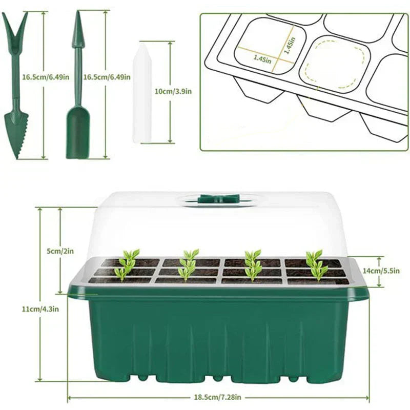 Seed Starter Tray Set 24-Cell USB LED Timer