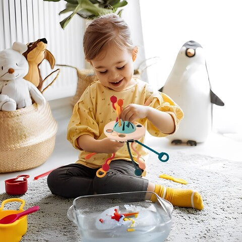Sensory Toy UFO Pull-String Food-Grade Silicone Teether