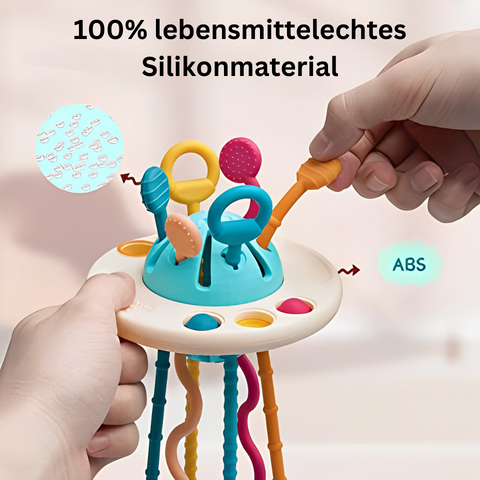 Sensory Toy UFO Pull-String Food-Grade Silicone Teether