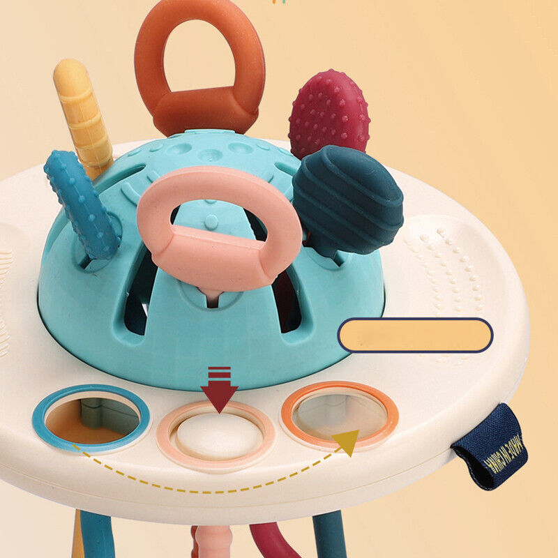 Sensory Toy UFO Pull-String Food-Grade Silicone Teether