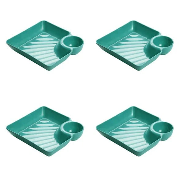 Serving Plate Separate Sauce Compartment Dishwasher Safe