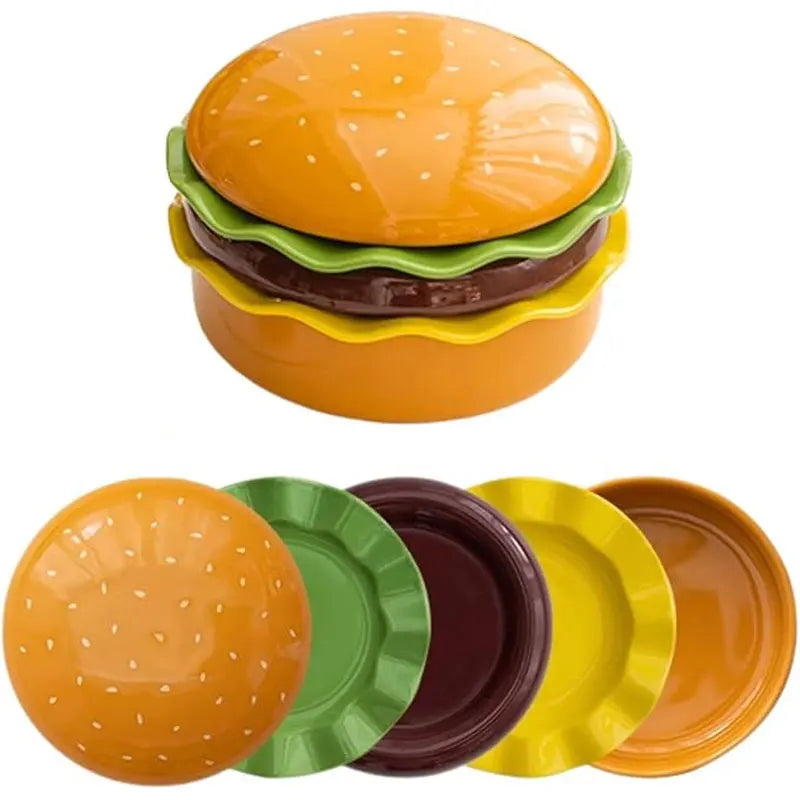 Serving Set Burger-Shaped Stackable Plastic