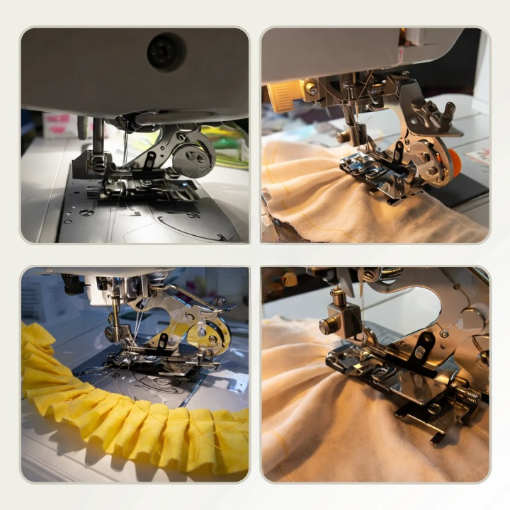 Sewing Machine Pleating Foot Adjustable Dial 4-Setting Universal Flatbed