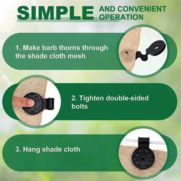 Shade Net Clips Locking Grip & Tool-Free 50 Pack