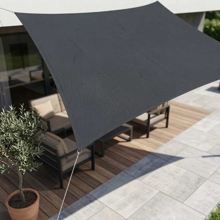 Shade Sail Rectangular PU-Coated Polyester UV Protection Reinforced Edges