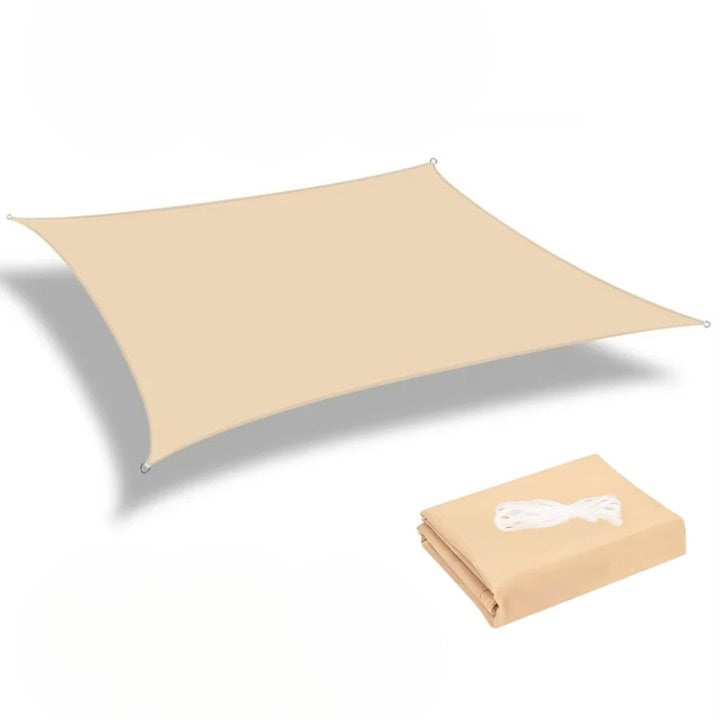 Shade Sail Rectangular PU-Coated Polyester UV Protection Reinforced Edges
