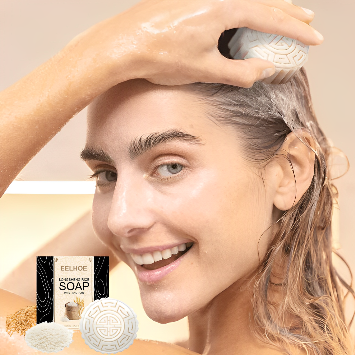 Shampoo Bar Rice Water Anti-Hair Loss Sulfate-Free