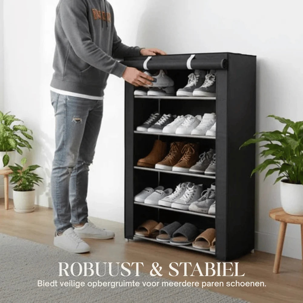 Shoe Cabinet Tool-Free Assembly Steel Frame Breathable Cover