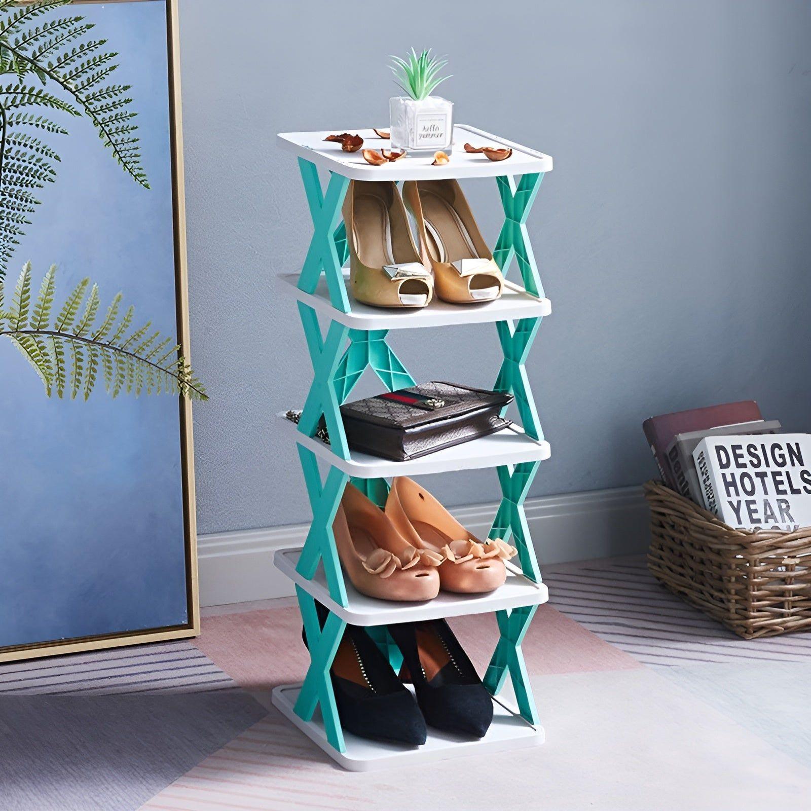 Shoe Rack Foldable Expandable 3-7 Tiers Tool-Free Assembly