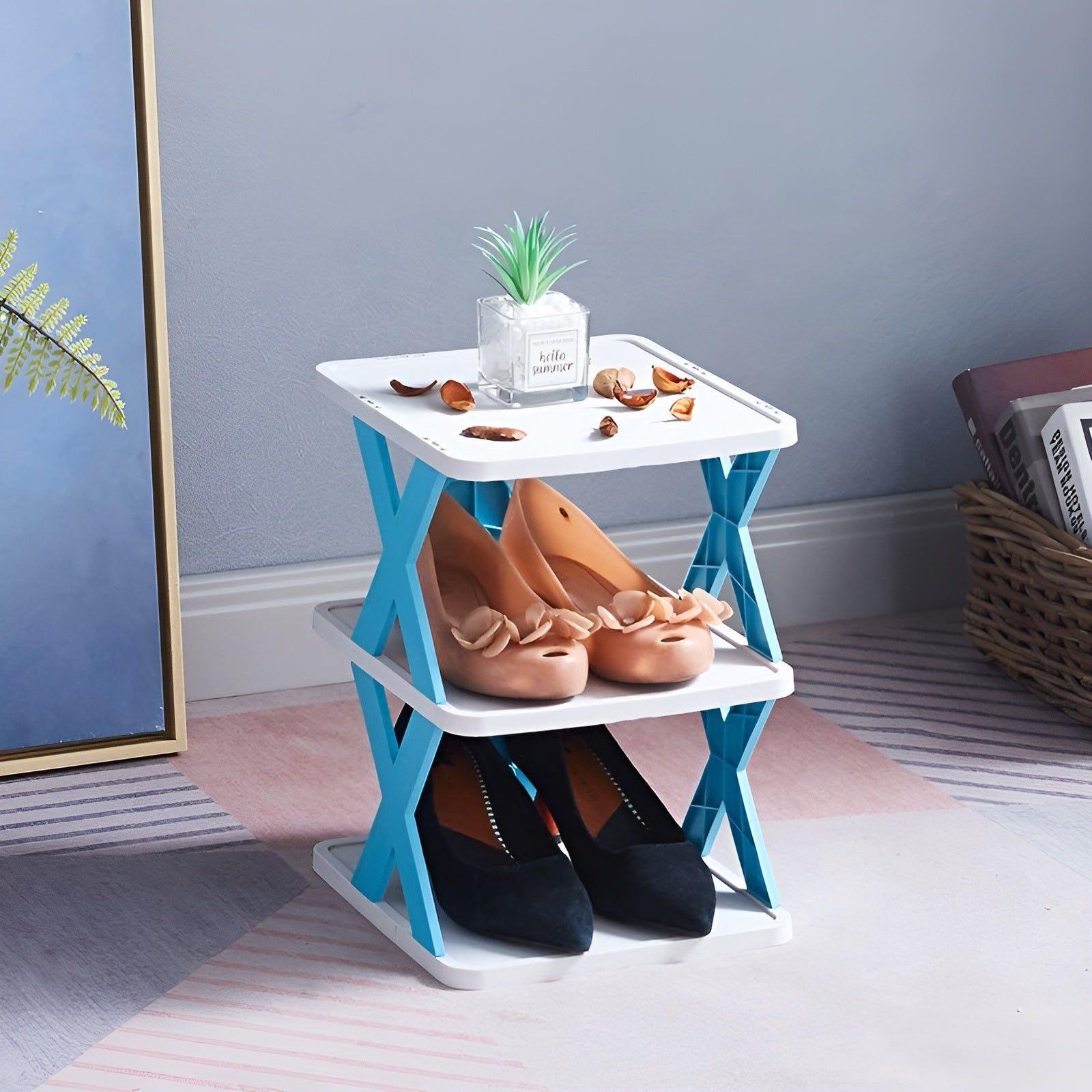 Shoe Rack Foldable Expandable 3-7 Tiers Tool-Free Assembly