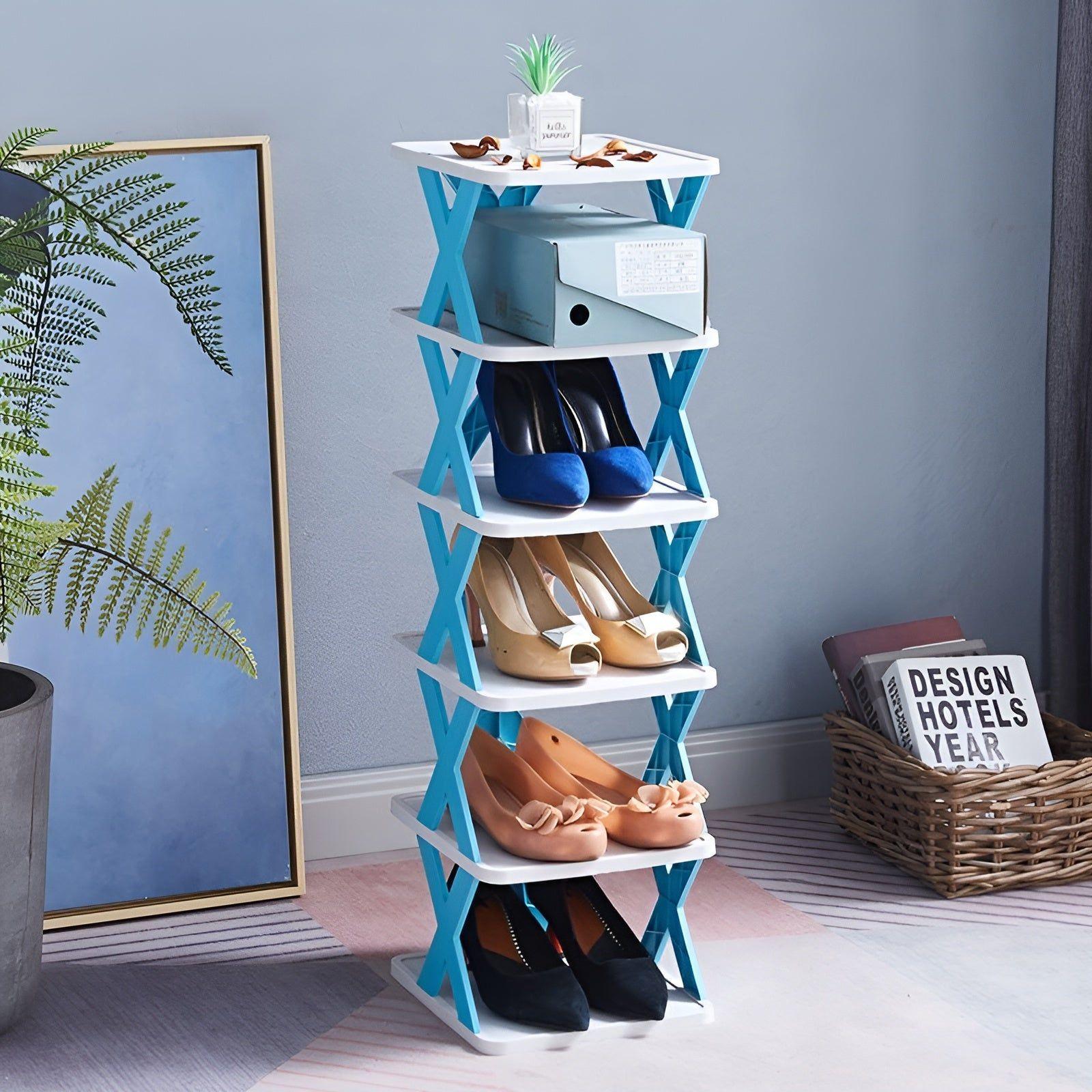 Shoe Rack Foldable Expandable 3-7 Tiers Tool-Free Assembly