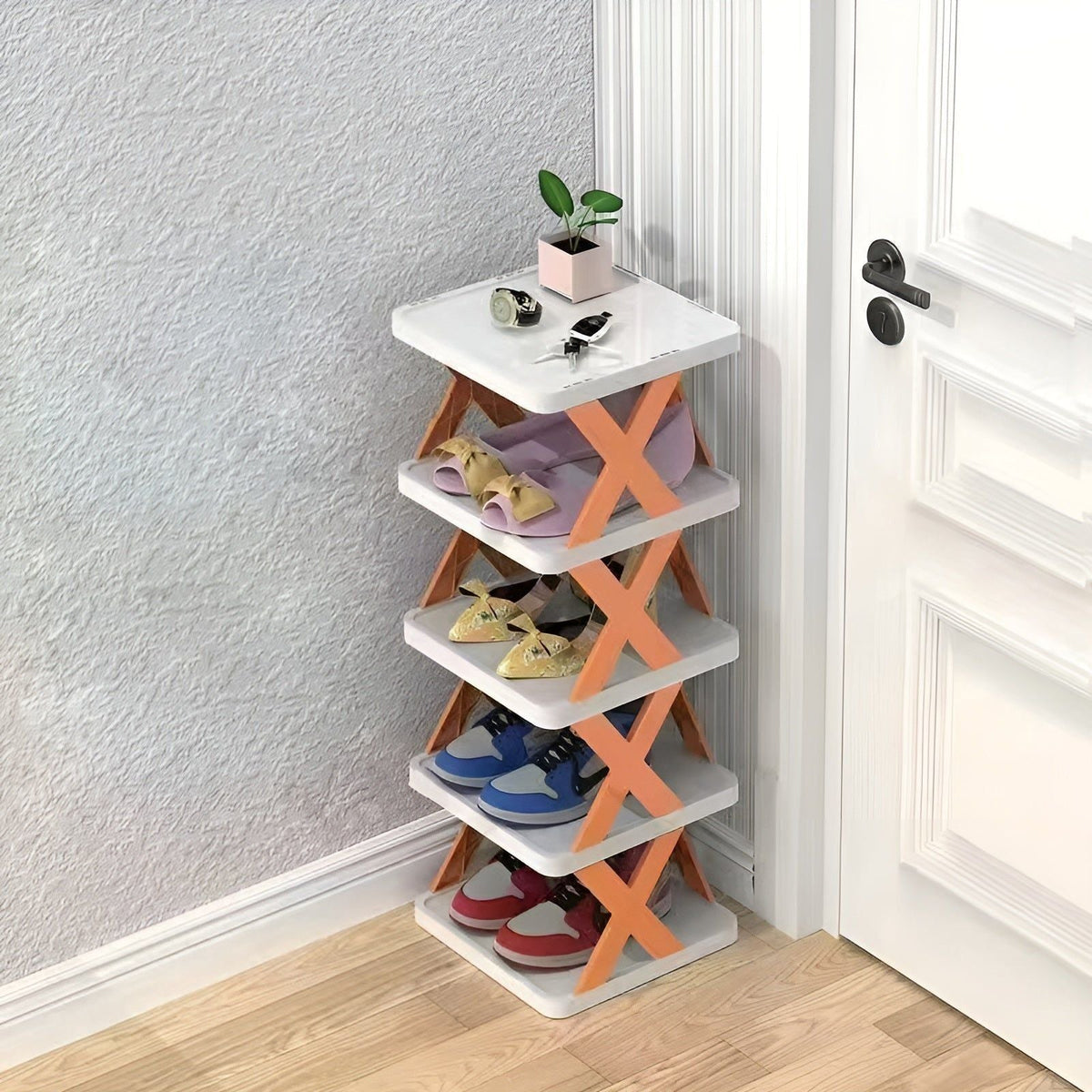 Shoe Rack Foldable Expandable 3-7 Tiers Tool-Free Assembly