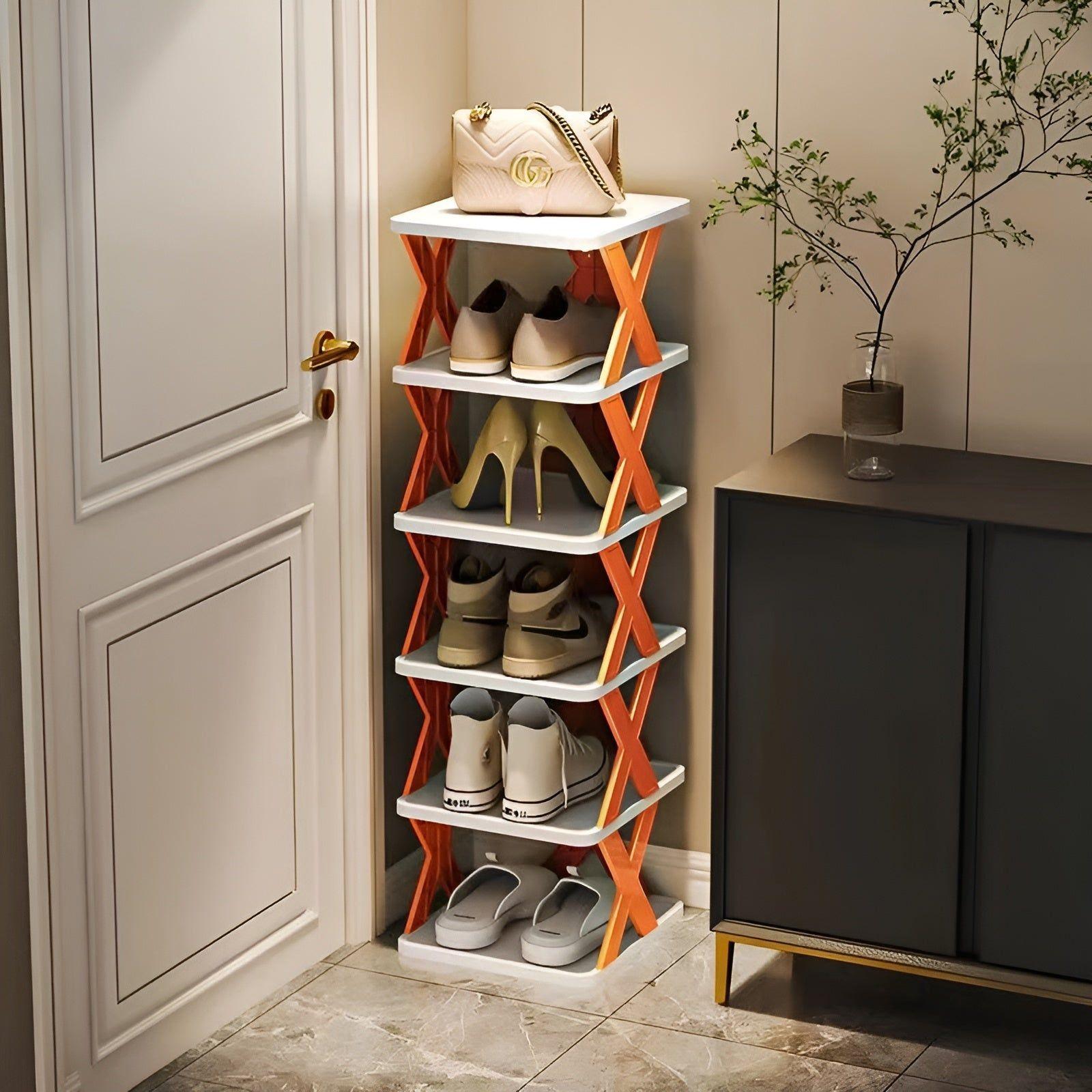 Shoe Rack Foldable Expandable 3-7 Tiers Tool-Free Assembly