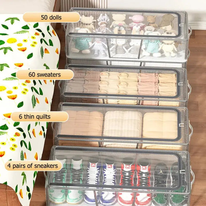 Shoe Storage Box Transparent Front Opening Stackable