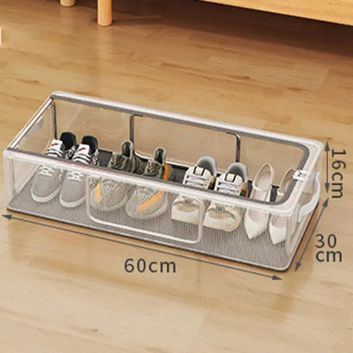 Shoe Storage Box Transparent Front Opening Stackable