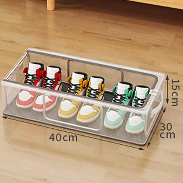 Shoe Storage Box Transparent Front Opening Stackable