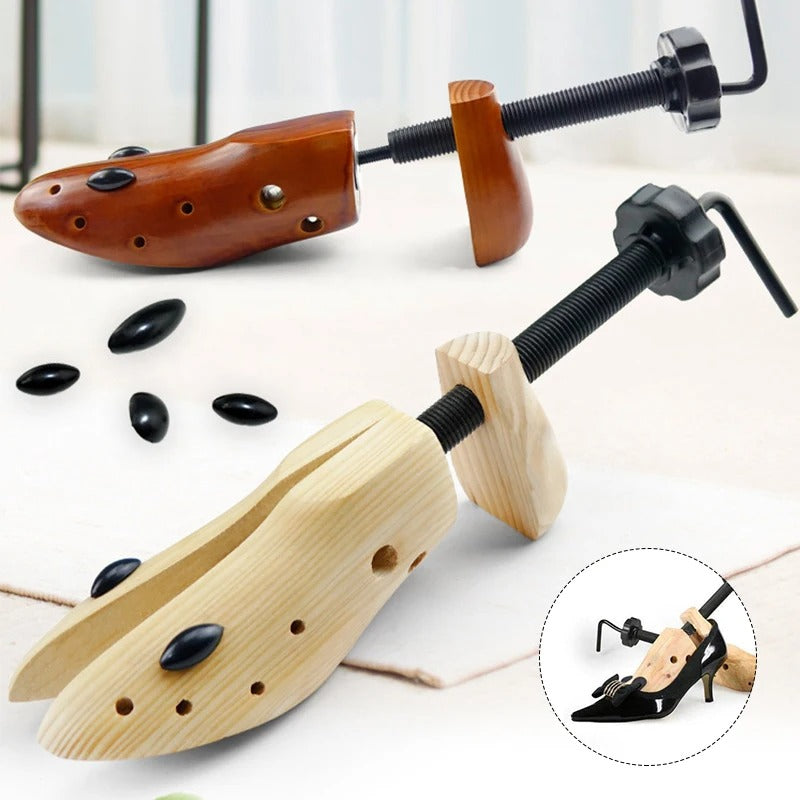 Shoe Stretcher Wooden Adjustable Width & Length Steel Mechanism