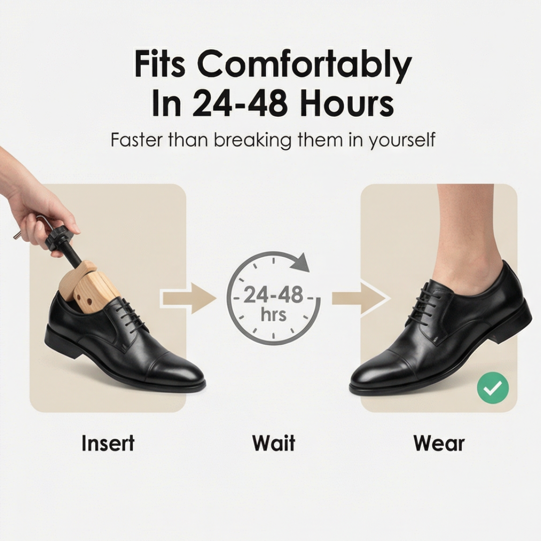 Shoe Tree Natural Wood 2-Way Stretch Removable Ball Plugs