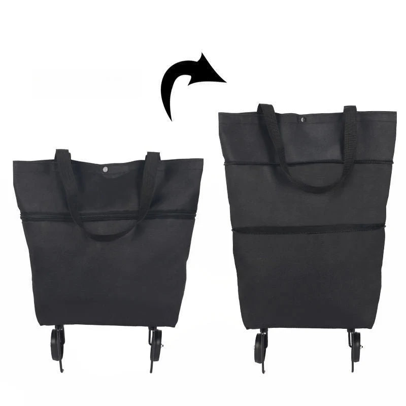 Shopping Bag 2-in-1 Foldable Wheels & Padded Handles