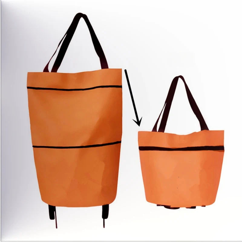 Shopping Bag 2-in-1 Foldable Wheels & Padded Handles