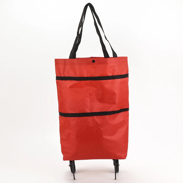 Shopping Bag 2-in-1 Foldable Wheels & Padded Handles