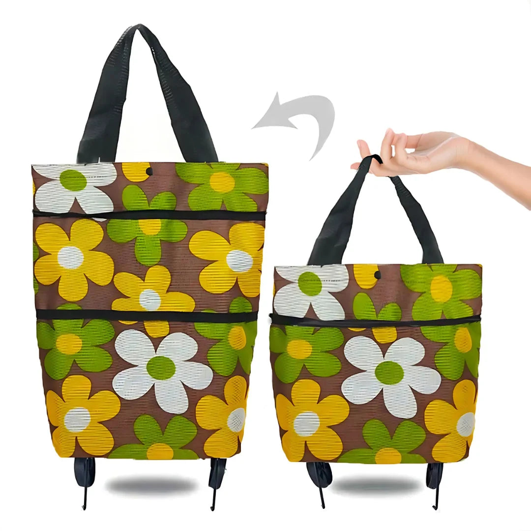 Shopping Trolley Foldable Retractable Wheels 600D Oxford & Metal Frame