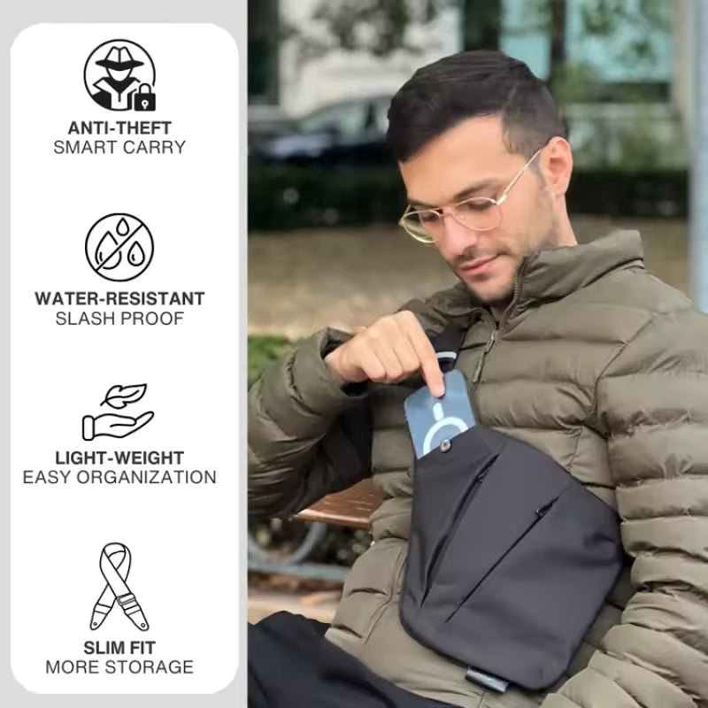 Shoulder Bag Anti-Theft RFID Blocking & Cut-Resistant Strap